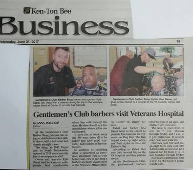 Gentlemens Club Barber Newspaper Article